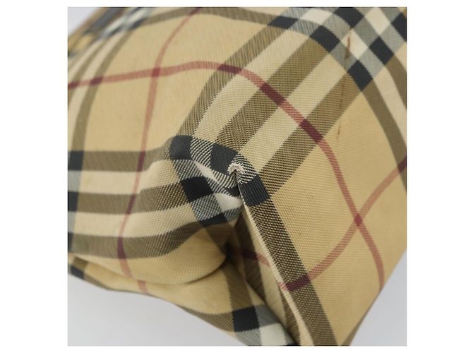 Bolsa de mão em PVC bege e dourado com estampa Nova Check da BURBERRY Auth 159987 - vista 14