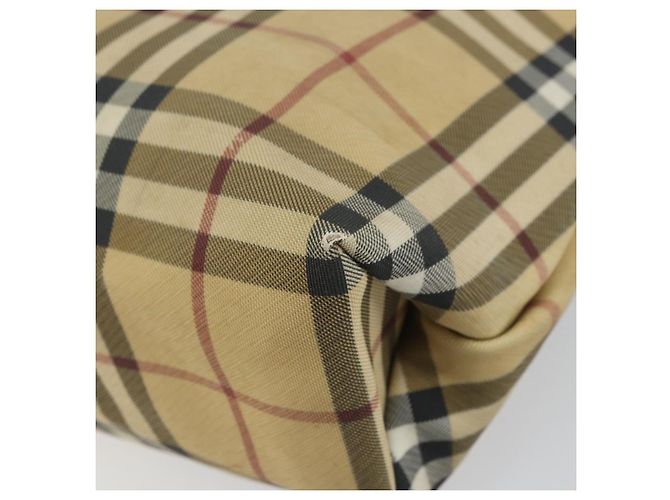 Bolsa de mão em PVC bege e dourado com estampa Nova Check da BURBERRY Auth 159987 - vista 15