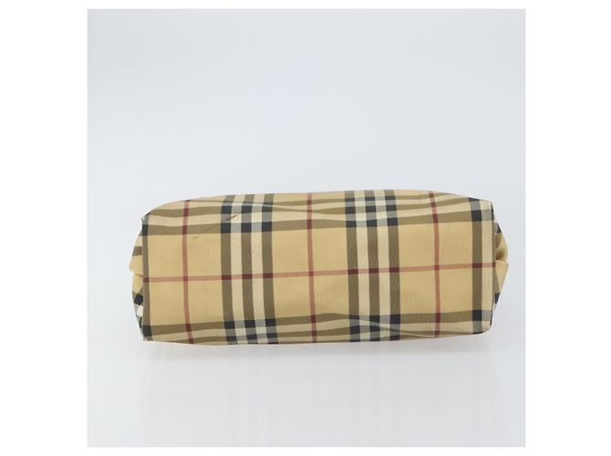 Bolsa de mão em PVC bege e dourado com estampa Nova Check da BURBERRY Auth 159987 - vista 5
