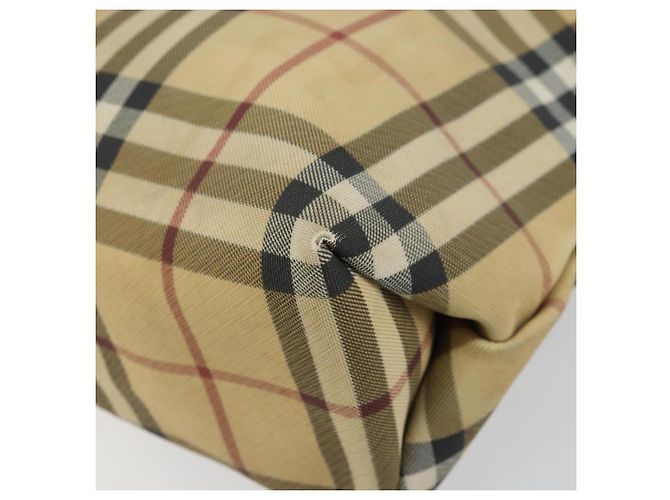 Bolsa de mão em PVC bege e dourado com estampa Nova Check da BURBERRY Auth 159987 - vista 9