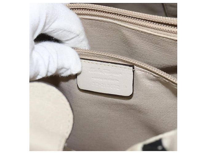 Borsa a mano Vala in nylon beige e argento di Salvatore Ferragamo Auth 159394 - vista 12