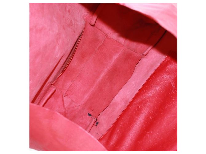 Céline Borsa tote Horizontalkava in pelle rossa e oro Auth bs32104 Rosso D'oro - vista 10