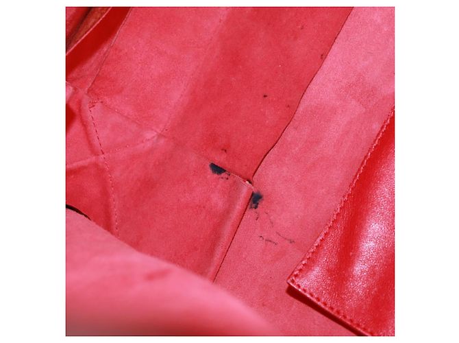 Céline Borsa tote Horizontalkava in pelle rossa e oro Auth bs32104 Rosso D'oro - vista 11