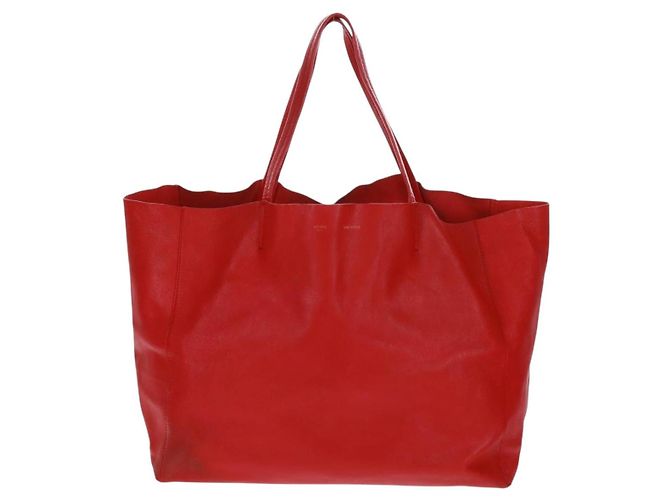 Céline Borsa tote Horizontalkava in pelle rossa e oro Auth bs32104 Rosso D'oro - vista 13