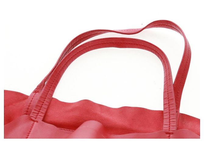 Céline Borsa tote Horizontalkava in pelle rossa e oro Auth bs32104 Rosso D'oro - vista 14