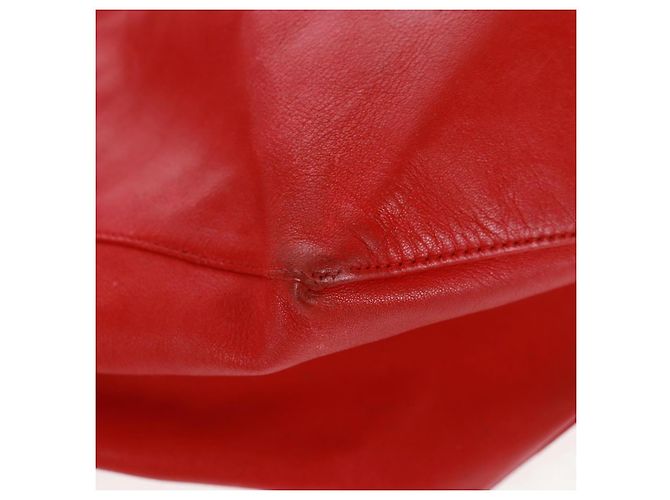 Céline Borsa tote Horizontalkava in pelle rossa e oro Auth bs32104 Rosso D'oro - vista 17