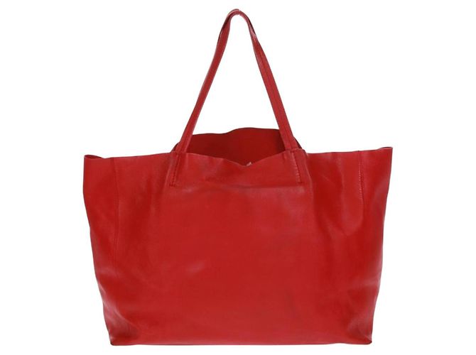 Céline Borsa tote Horizontalkava in pelle rossa e oro Auth bs32104 Rosso D'oro - vista 2