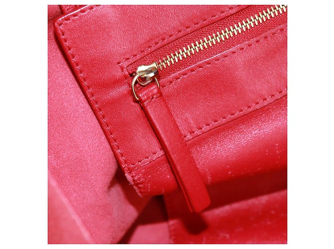 Céline Borsa tote Horizontalkava in pelle rossa e oro Auth bs32104 Rosso D'oro - vista 26