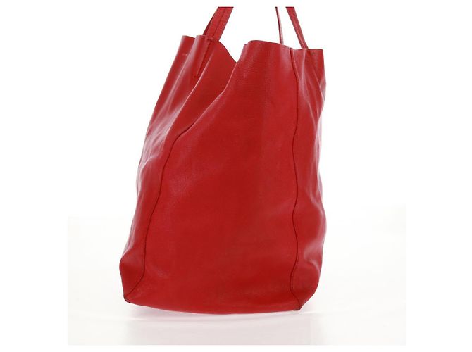 Céline Borsa tote Horizontalkava in pelle rossa e oro Auth bs32104 Rosso D'oro - vista 3