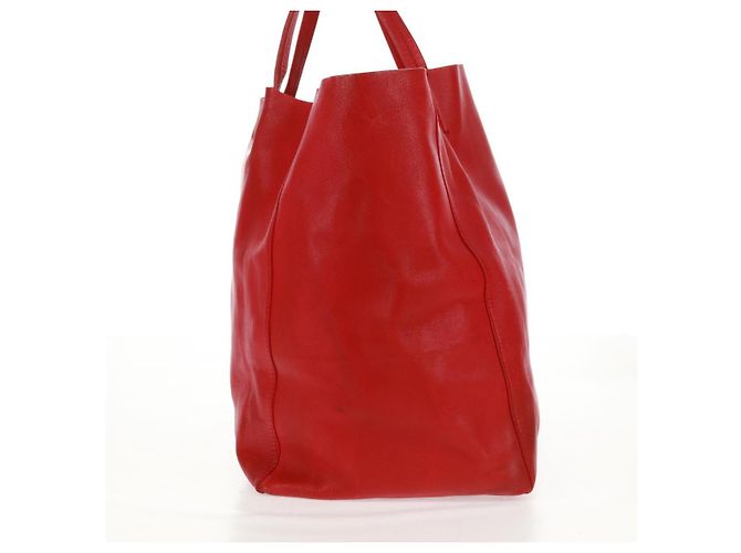 Céline Borsa tote Horizontalkava in pelle rossa e oro Auth bs32104 Rosso D'oro - vista 4