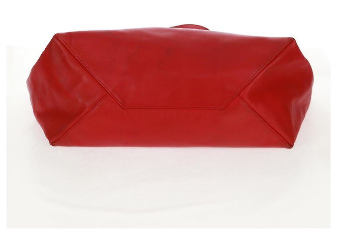 Céline Borsa tote Horizontalkava in pelle rossa e oro Auth bs32104 Rosso D'oro - vista 5