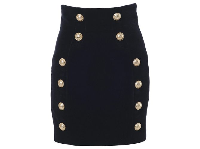 Set Balmain in Velluto Nero con Blazer e Gonna - vista 10