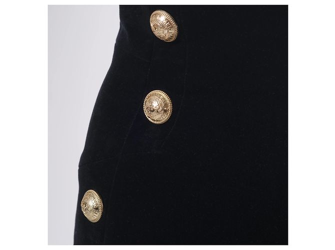 Set Balmain in Velluto Nero con Blazer e Gonna - vista 12
