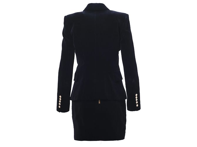 Set Balmain in Velluto Nero con Blazer e Gonna - vista 3