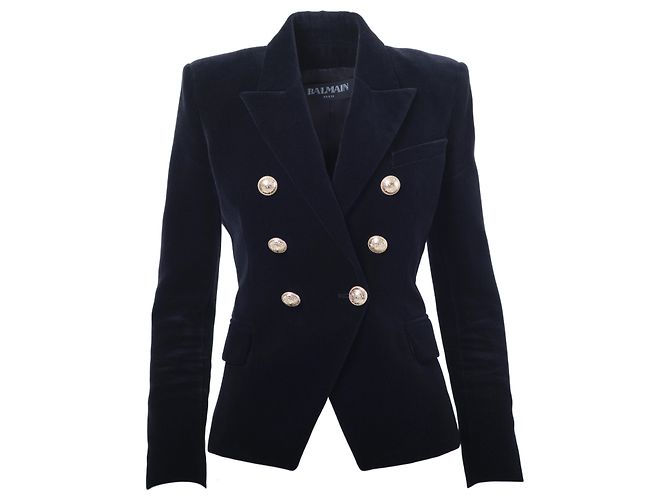 Set Balmain in Velluto Nero con Blazer e Gonna - vista 4