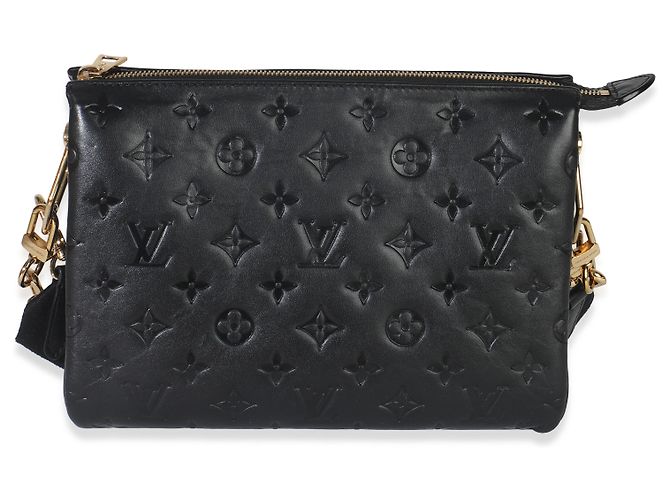 Coussin PM in agnello nero con monogramma in rilievo Louis Vuitton - vista 2