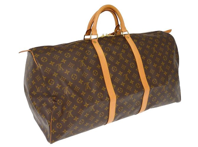 Borsa Keepall Louis Vuitton in tela Monogram 60 Marrone - vista 2