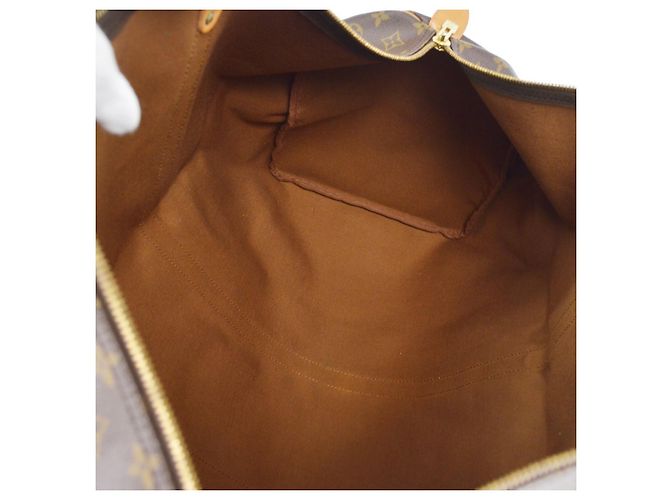 Borsa Keepall Louis Vuitton in tela Monogram 60 Marrone - vista 3