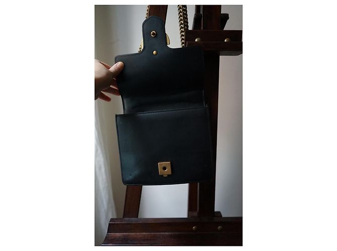 Borsa a tracolla Gucci GG Marmont Chain pelle nera Nero - vista 10