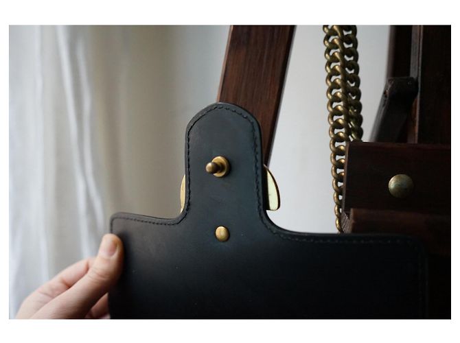 Borsa a tracolla Gucci GG Marmont Chain pelle nera Nero - vista 12
