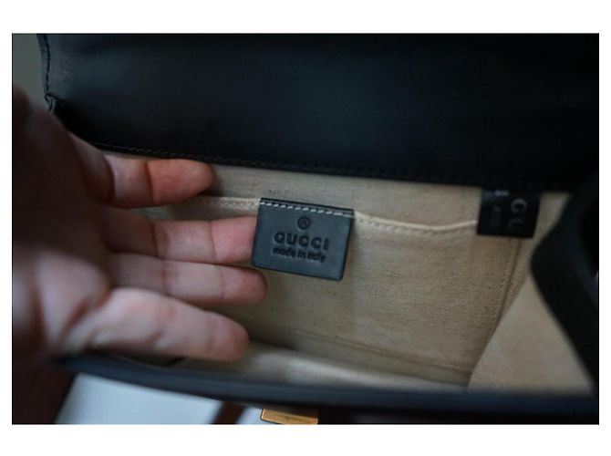 Borsa a tracolla Gucci GG Marmont Chain pelle nera Nero - vista 13