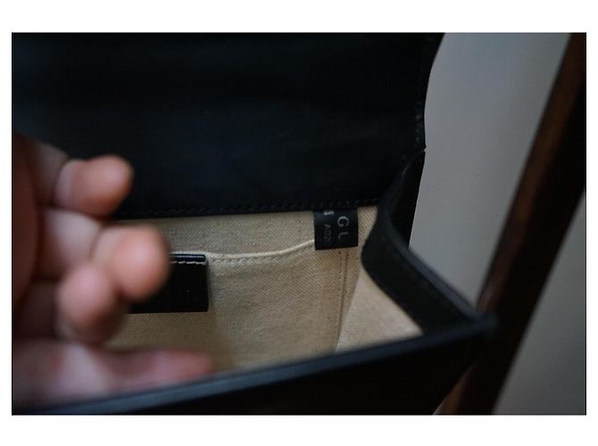 Borsa a tracolla Gucci GG Marmont Chain pelle nera Nero - vista 14