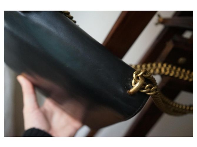 Borsa a tracolla Gucci GG Marmont Chain pelle nera Nero - vista 5