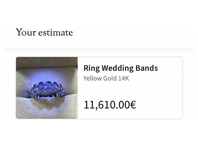 Autre Marque 14k Weißgold Eternity Ring mit blauen Tansaniten - Ansicht 12