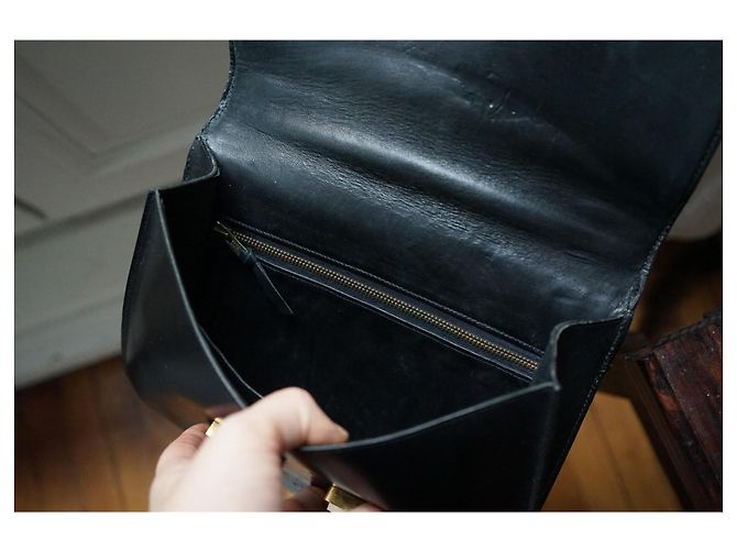 Sac Hermès Constance en cuir box noir - vue 15