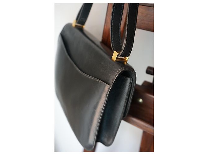 Sac Hermès Constance en cuir box noir - vue 7