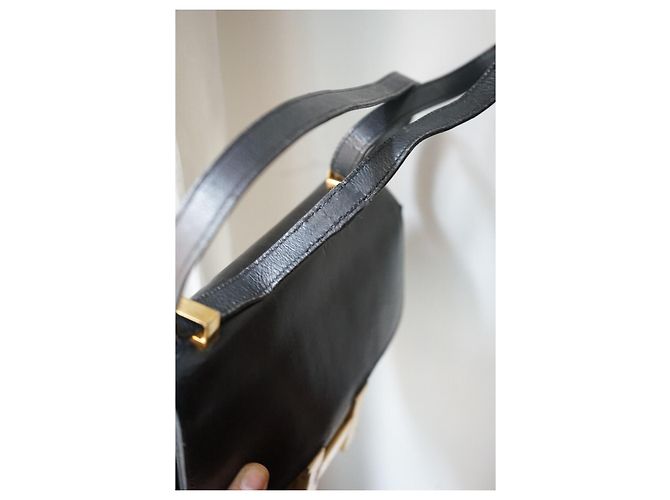 Sac Hermès Constance en cuir box noir - vue 8
