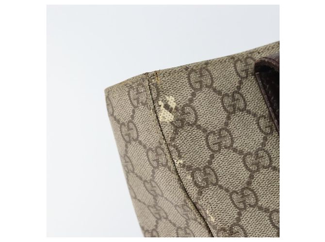 Gucci Bolsa Tote GG Supreme PVC Bege Prata 141976 Auth ka1243 - vista 10