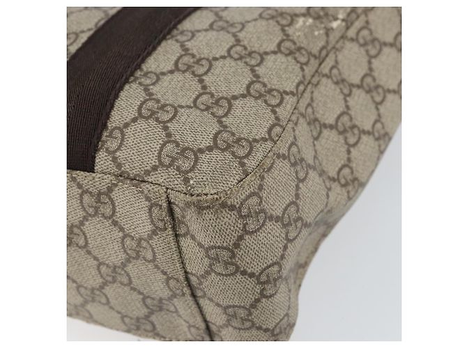 Gucci Bolsa Tote GG Supreme PVC Bege Prata 141976 Auth ka1243 - vista 14