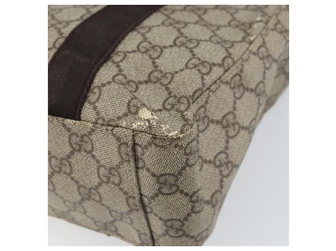 Gucci Bolsa Tote GG Supreme PVC Bege Prata 141976 Auth ka1243 - vista 16