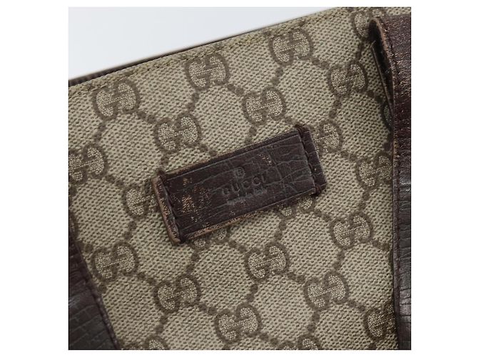 Gucci Bolsa Tote GG Supreme PVC Bege Prata 141976 Auth ka1243 - vista 17