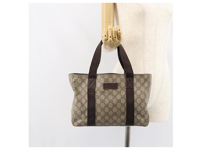Gucci Bolsa Tote GG Supreme PVC Bege Prata 141976 Auth ka1243 - vista 23