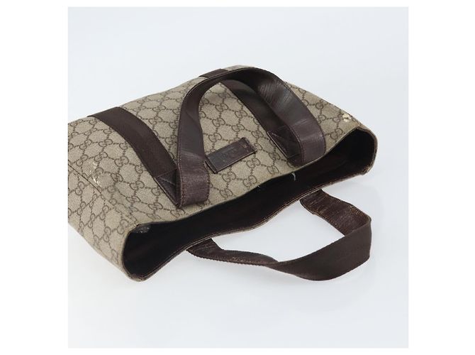 Gucci Bolsa Tote GG Supreme PVC Bege Prata 141976 Auth ka1243 - vista 6