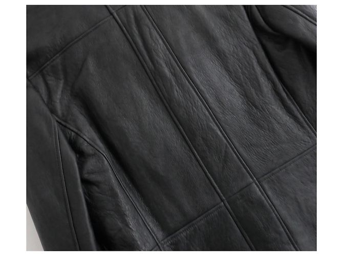 Chanel Pre-Fall 2007 Button Trim Leather & Shearling Jacket Black - view 7