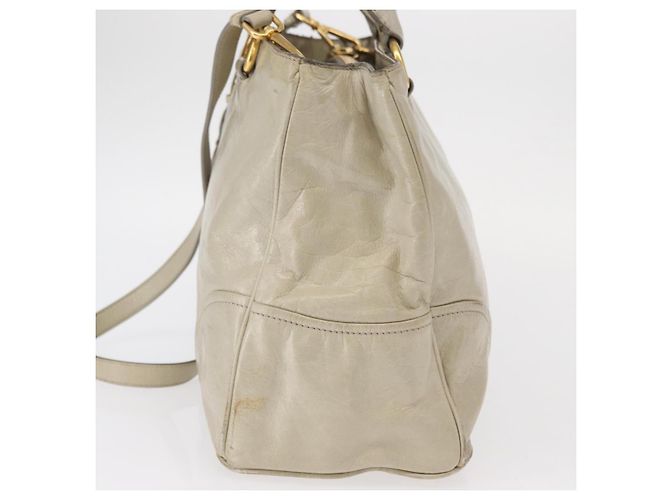 Prada Tote Vitello Daino Vitello Daino Medio Beige - vista 3