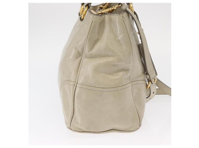 Prada Tote Vitello Daino Vitello Daino Medio Beige - vista 4
