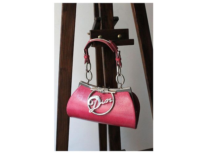 Borsa minaudière in lucertola rosa Christian Dior 2004 - vista 11