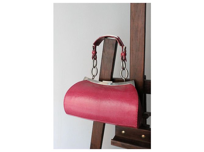 Borsa minaudière in lucertola rosa Christian Dior 2004 - vista 2
