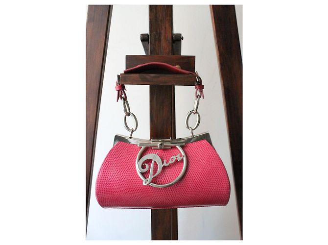 Borsa minaudière in lucertola rosa Christian Dior 2004 - vista 5