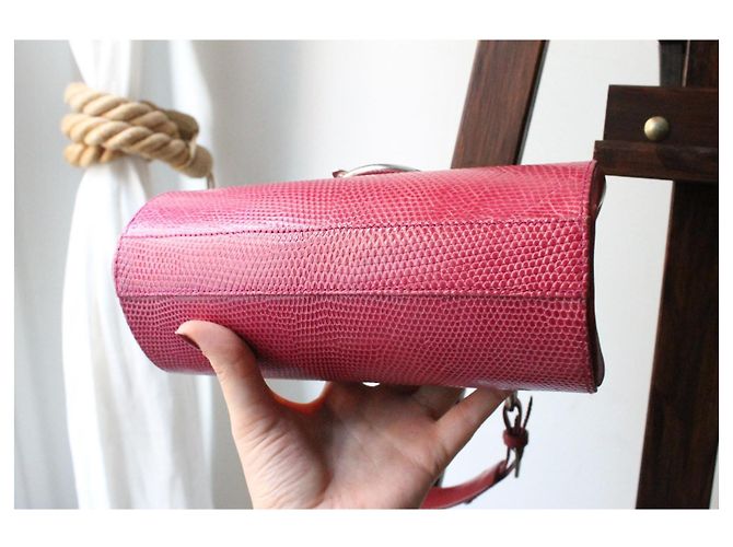 Borsa minaudière in lucertola rosa Christian Dior 2004 - vista 8