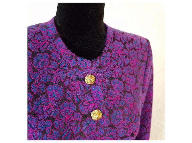 Yves Saint Laurent YSL tailleur viola vintage 1991 Viola scuro - vista 10