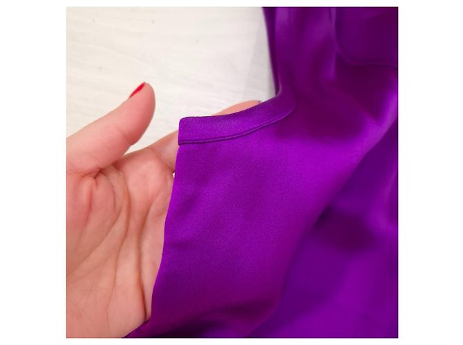 Yves Saint Laurent YSL tailleur viola vintage 1991 Viola scuro - vista 12