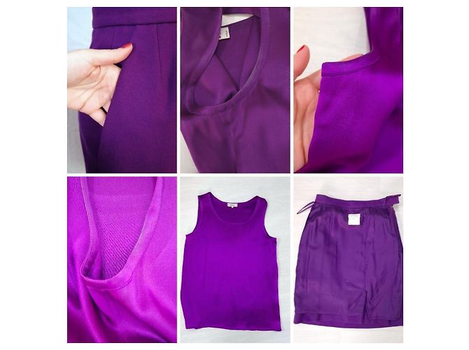 Yves Saint Laurent YSL tailleur viola vintage 1991 Viola scuro - vista 14