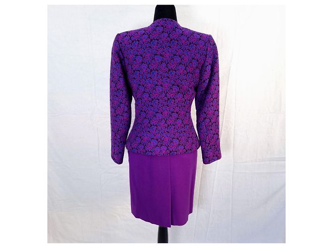 Yves Saint Laurent YSL tailleur viola vintage 1991 Viola scuro - vista 2