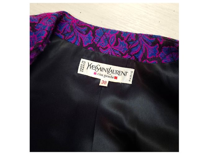 Yves Saint Laurent YSL tailleur viola vintage 1991 Viola scuro - vista 3