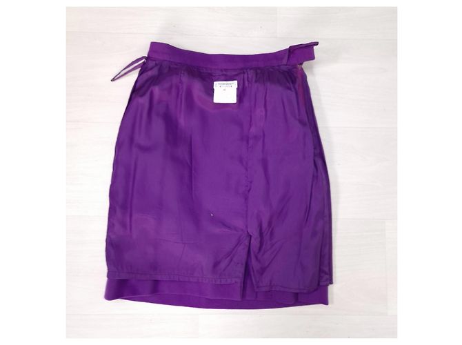 Yves Saint Laurent YSL tailleur viola vintage 1991 Viola scuro - vista 6